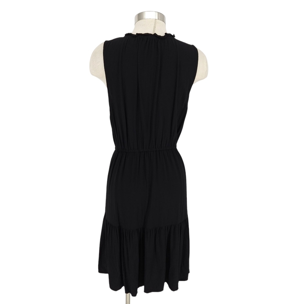 GAP Blouson Fit Flare Tank Dress Black Sleeveless V Neck Lightweight Large - Picture 4 of 7